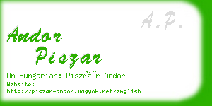 andor piszar business card